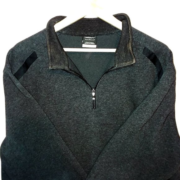 Nike Golf Men's Charcoal/Black Dri-Fit Half Zip L - Picture 2 of 7